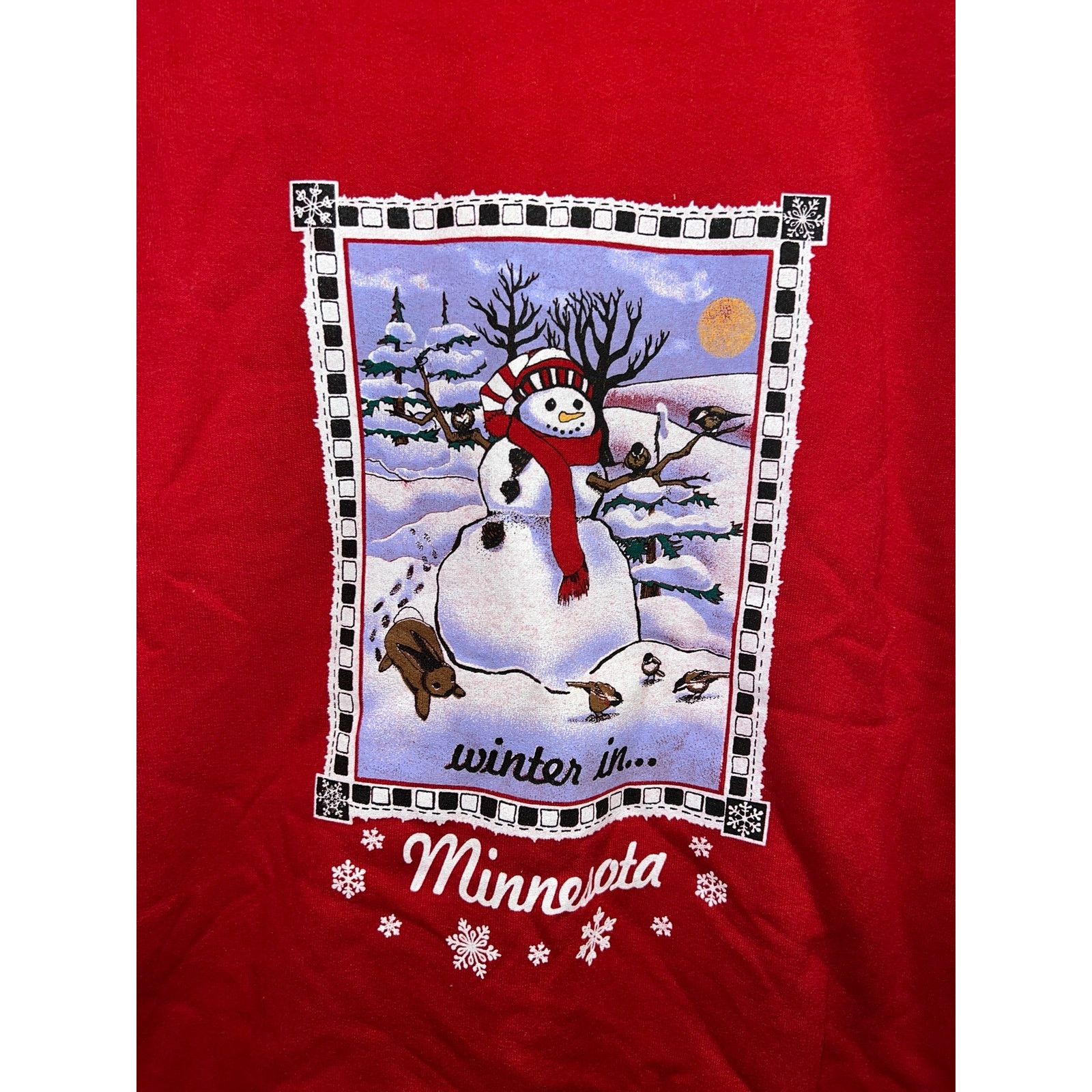 Jerzees Vintage Minnesota Sweatshirt Winter Crewneck Snowman 90s L Size US L / EU 52-54 / 3 - 2 Thumbnail