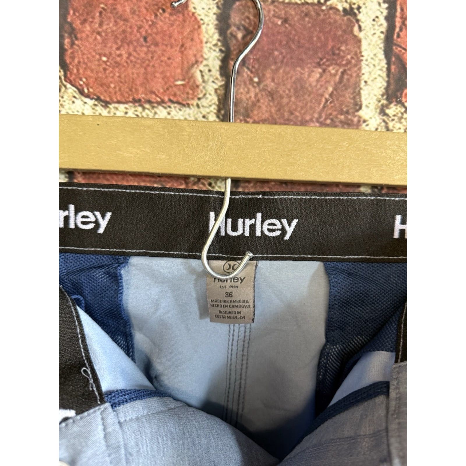 Hurley Hurley Mens Blue Chino Shorts 36 Size Regular Size US 36 / EU 52 - 3 Thumbnail