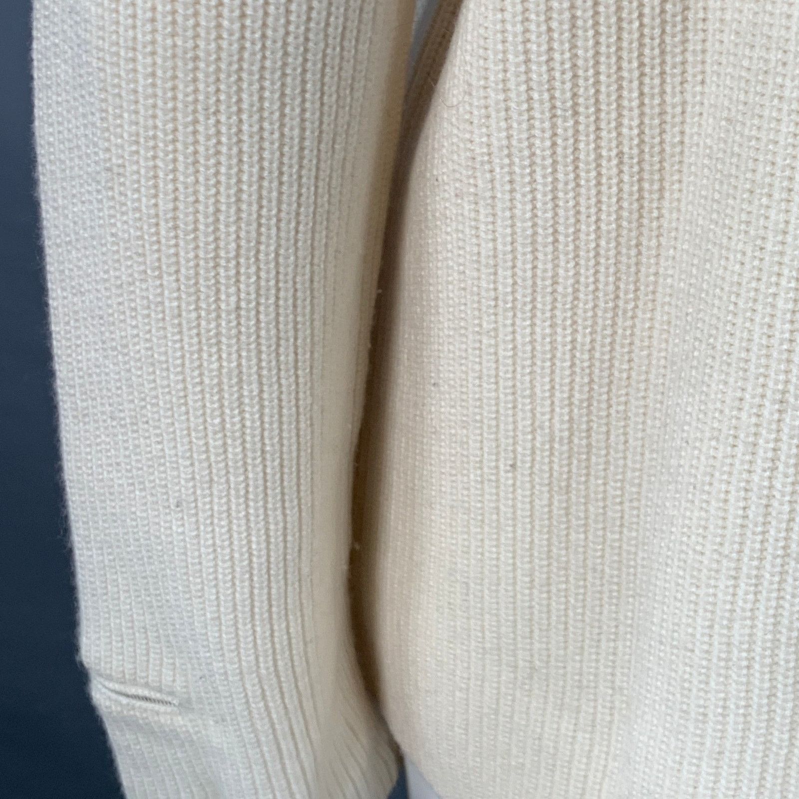 Akris 14 Off White Cashmere Rib Knit Zippers Crew Neck Sweater Size XL / US 12-14 / IT 48-50 - 6 Thumbnail
