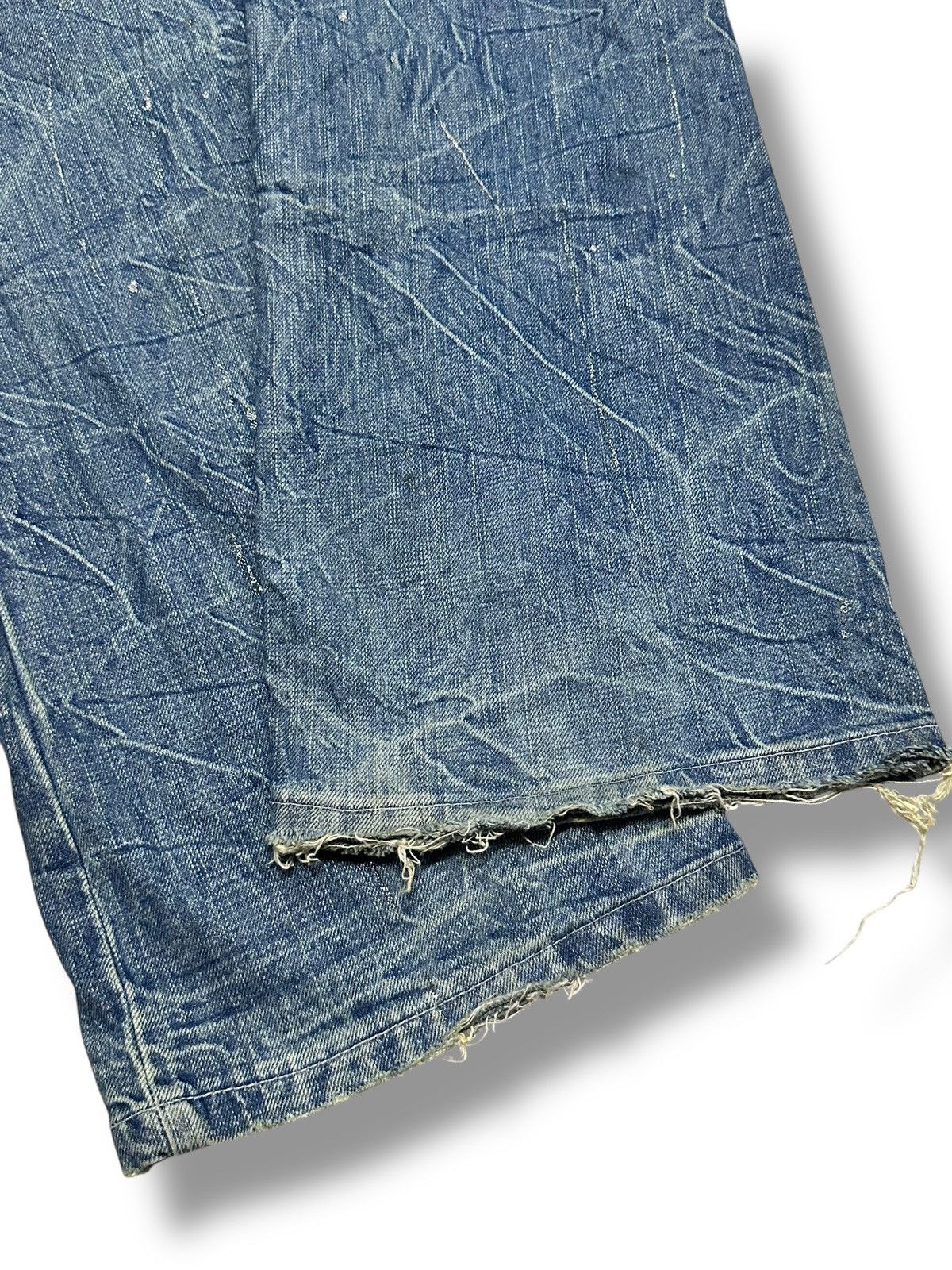 Japanese Brand Nylaus Vintage Distressed With Baggy Wideleg & Thunder Wash Size US 33 - 12 Thumbnail