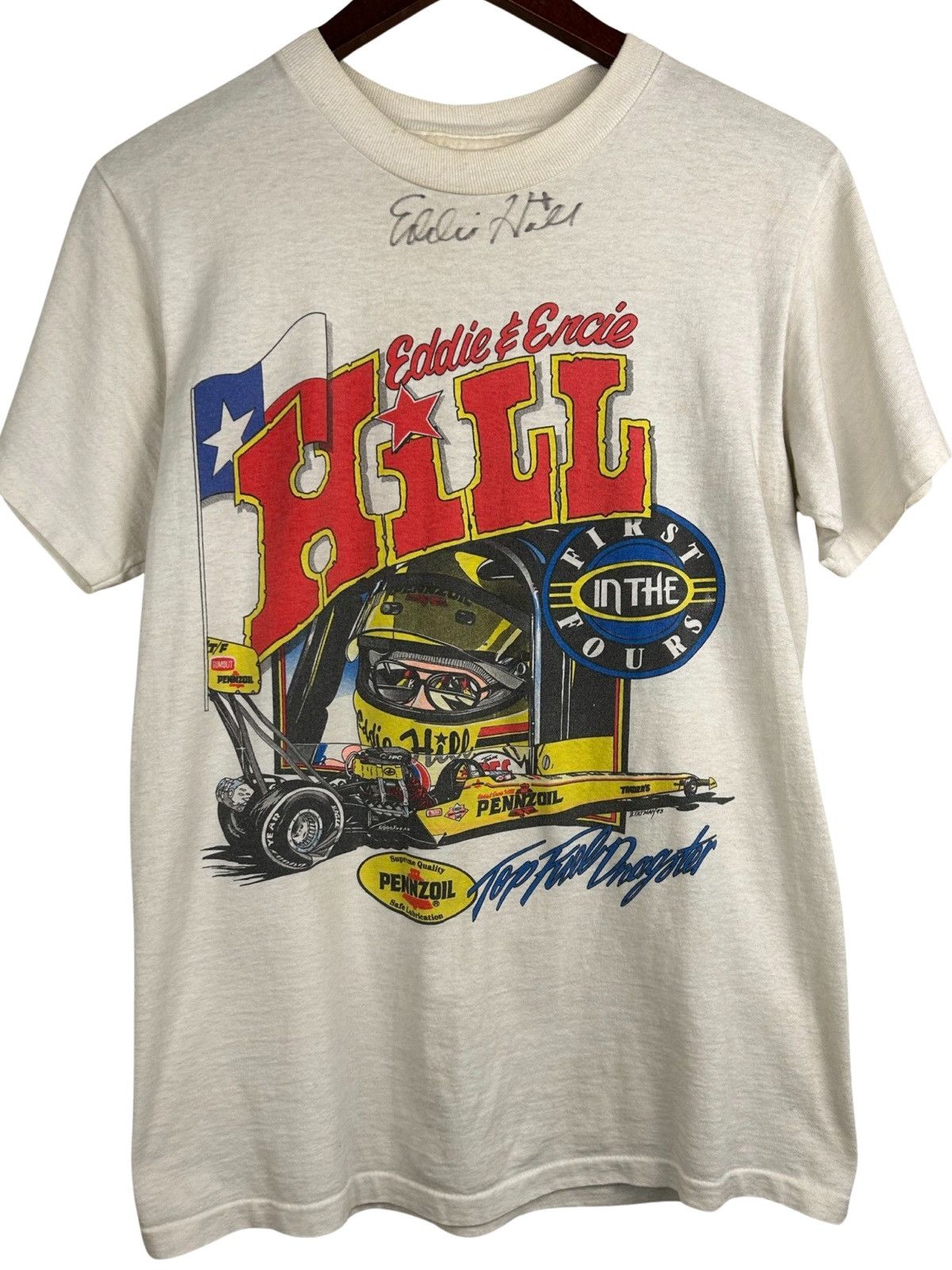 Vintage NASCAR Eddie Hill Shirt Signed Size US S / EU 44-46 / 1 - 1 Thumbnail