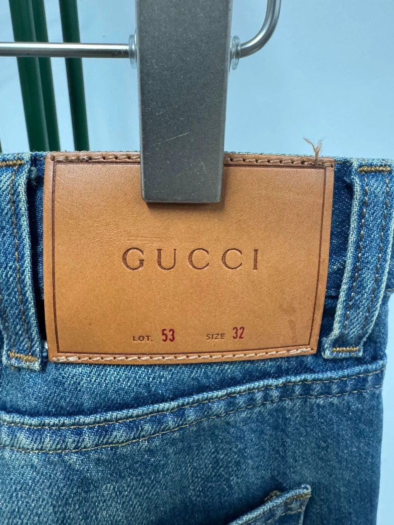 Gucci Gucci Snake pattern floral print zipper straight jeans Size US 32 / EU 48 - 4 Thumbnail