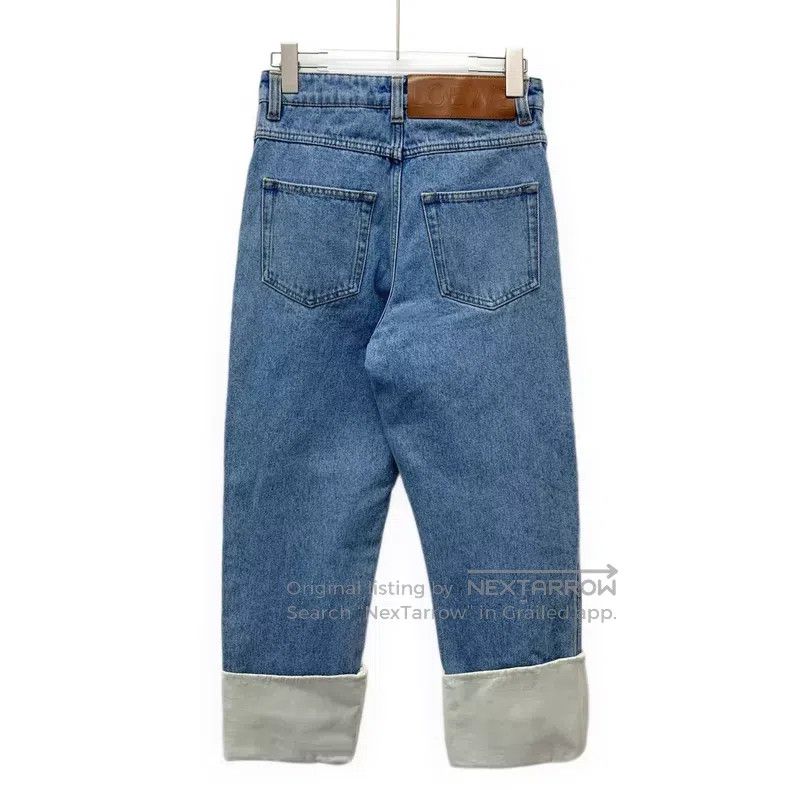 Loewe Loewe Light Blue Cotton Casual Wide-Leg Denim Trousers Size 42" / US 20 - 2 Thumbnail