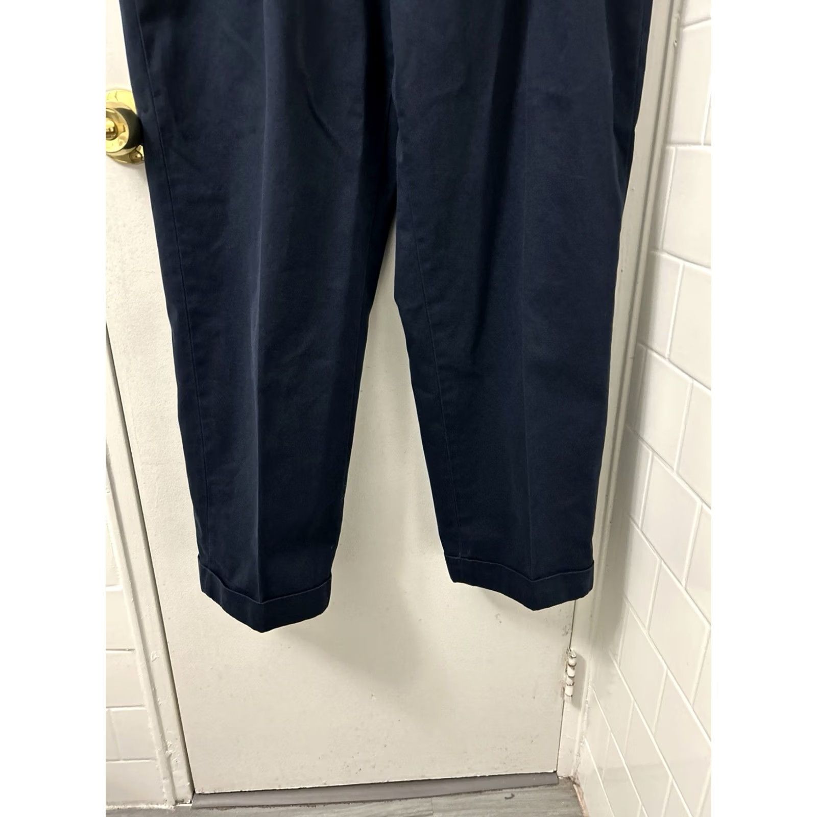Brooks Brothers Brooks Brothers 346 Advantage Chino Elliot Pants Mens 40x30 Navy Pleated Cuffed Size US 40 / EU 56 - 3 Thumbnail