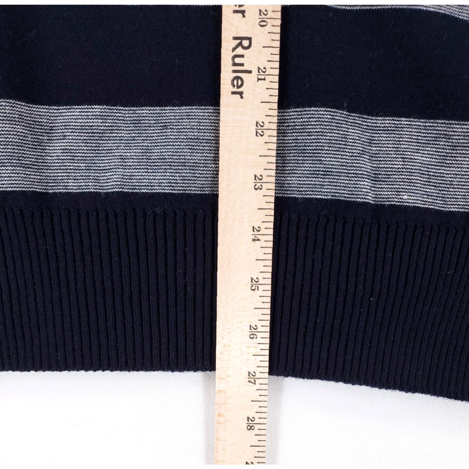 Paul & Shark Paul & Shark V Neck Henley Sweater Wool Blend Striped Mens XL Blue Grey Size US XL / EU 56 / 4 - 6 Thumbnail