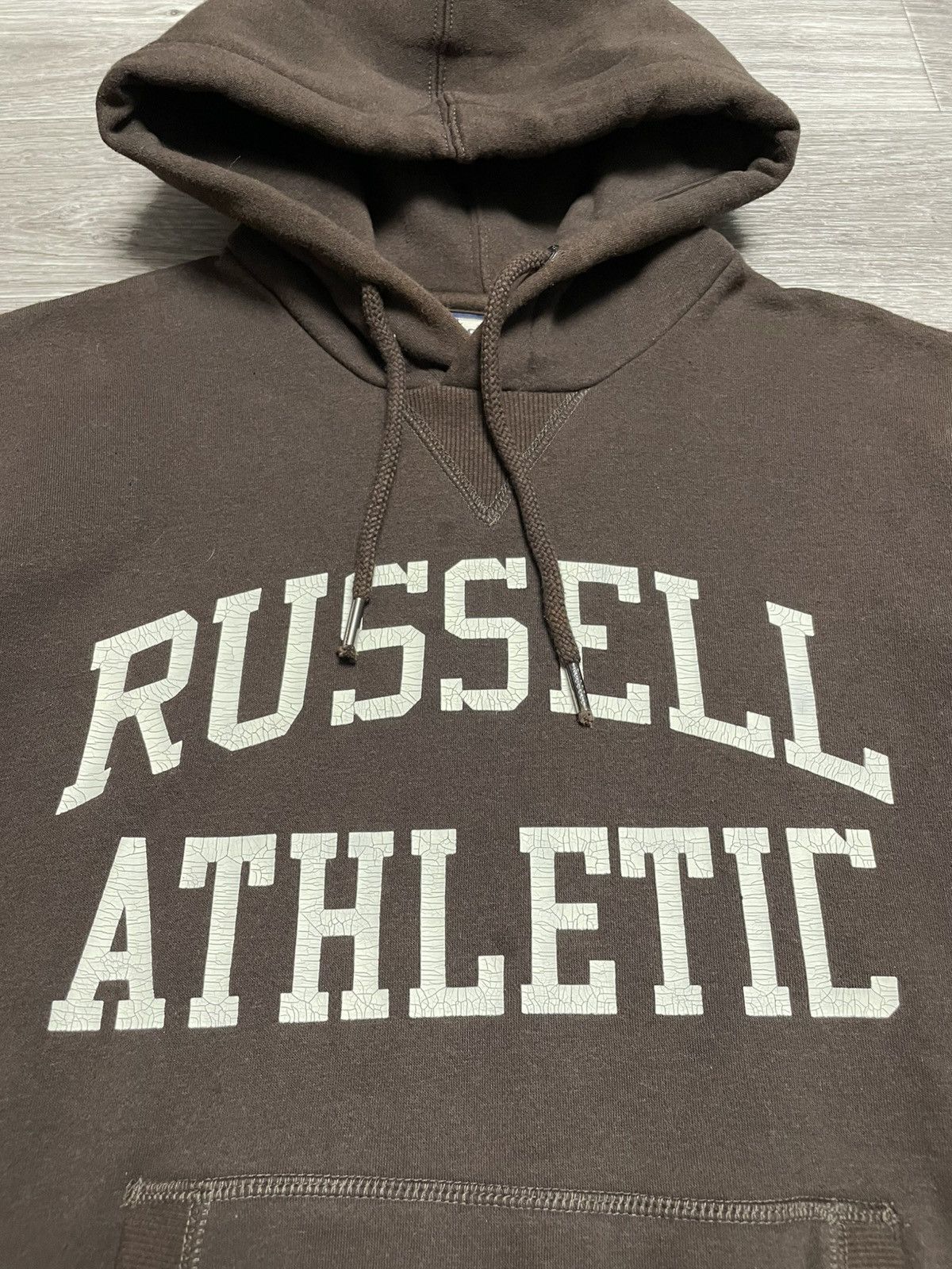 Russell Athletic Vintage Russell Athletic Big Logo Brown Hoodie Y2K Size US S / EU 44-46 / 1 - 7 Thumbnail