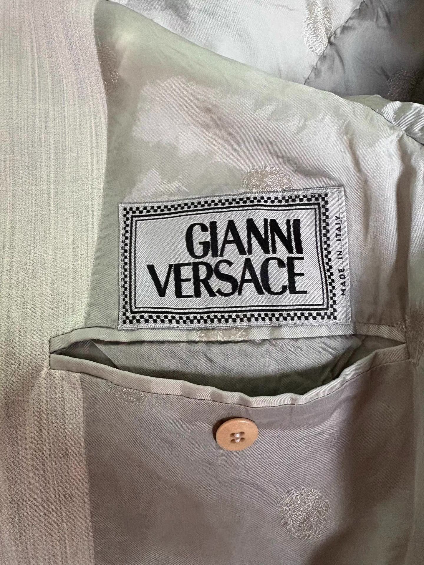 Versace Gianni Versace Men's Sequin Embroidered Suit Jacket Ｑ21 Size 48R - 7 Thumbnail