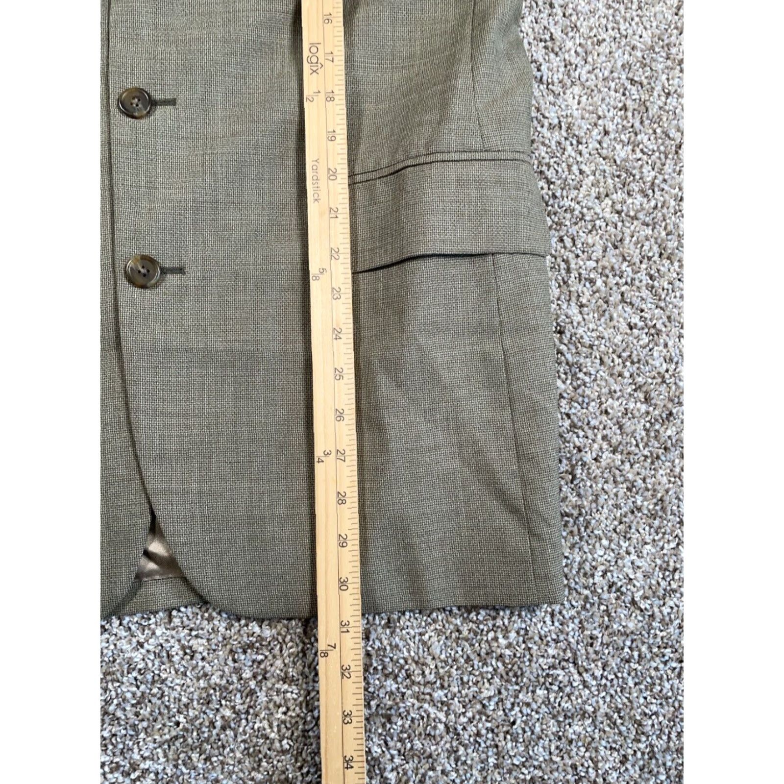Ralph Lauren Vintage Ralph Lauren Men's Wool Blazer - 40 Regular Green Single-Breasted 3-Button Classic Coat Size 40R - 7 Thumbnail