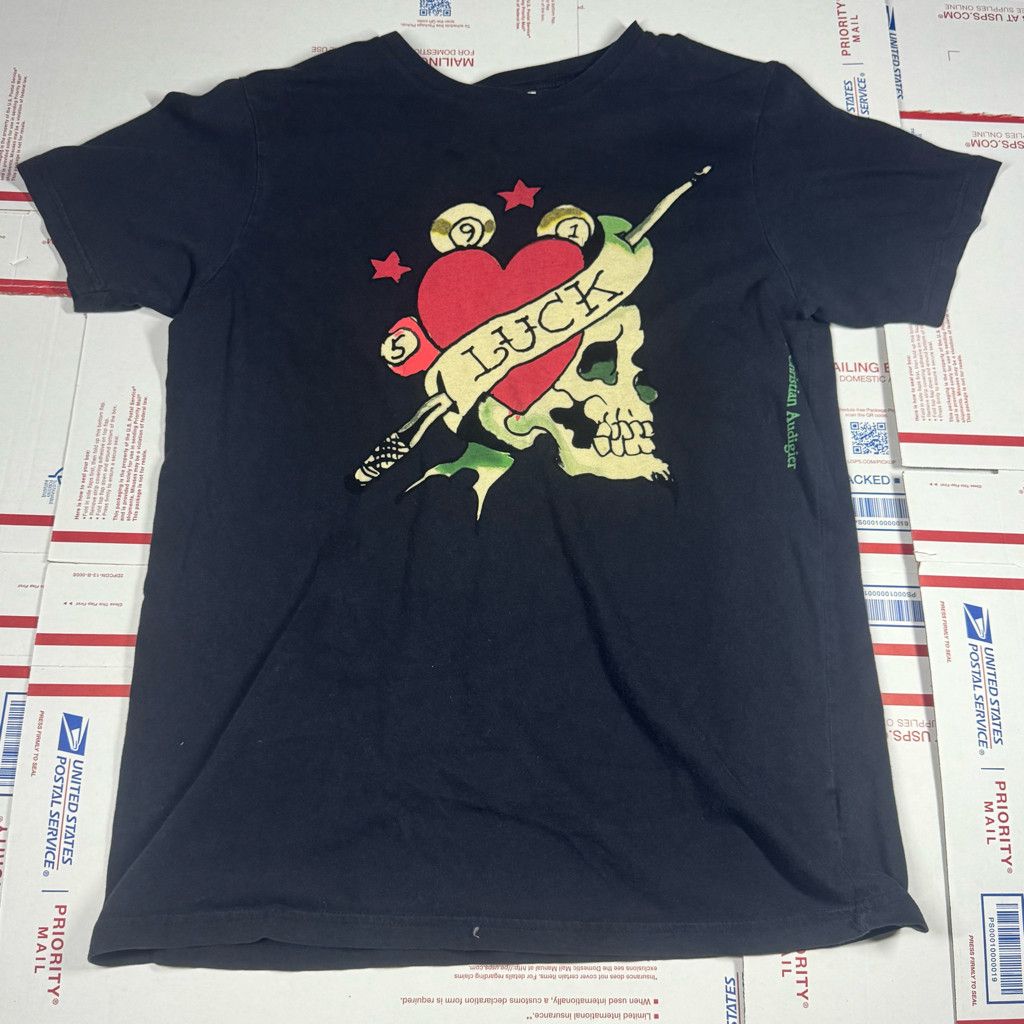 Ed Hardy Vintage Ed Hardy By Christian Audigier Skull Pool Stick LUCK Size US M / EU 48-50 / 2 - 1 Thumbnail