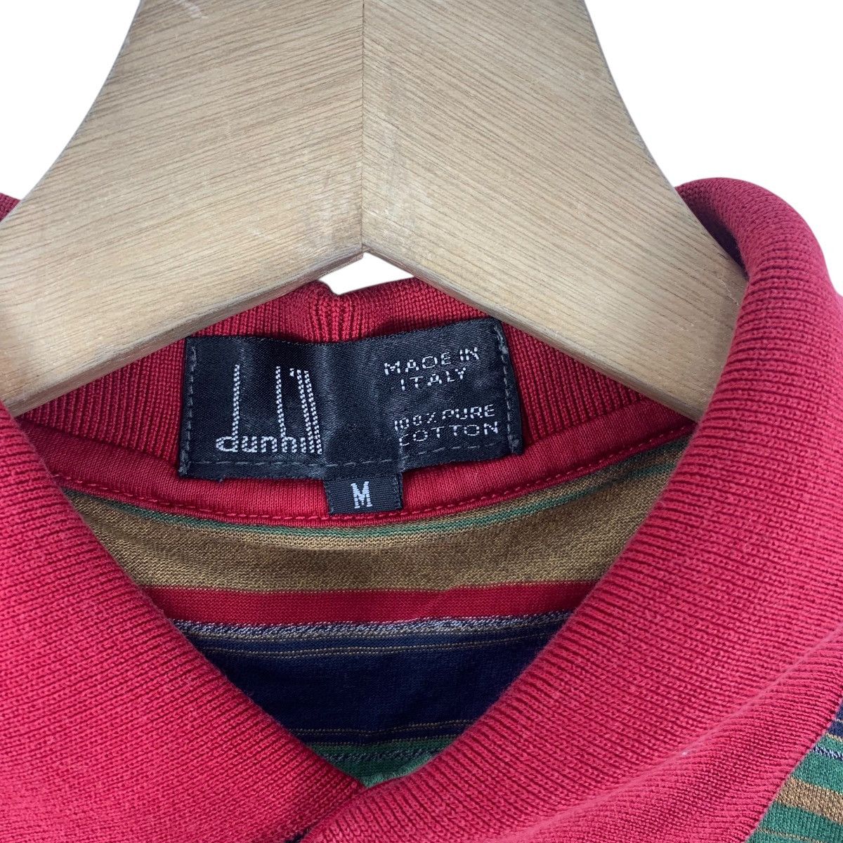 Vintage Vintage DUNHILL MADE IN ITALY Pure Cotton Striped Polo Tee Size US M / EU 48-50 / 2 - 9 Thumbnail