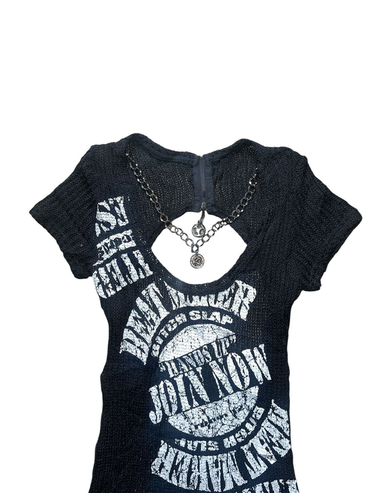 Japanese Brand Rare D.i.a. Specs chain necklace knit top 🖤☠️ Size ONE SIZE - 7 Thumbnail