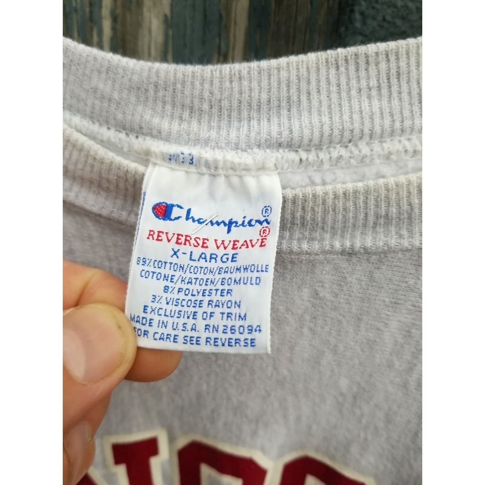 Champion VINTAGE Champion CONCORD COLLEGE Hooded Jacket XL Men Gray Weave Reverse Weave University 90s Distressed Size US XL / EU 56 / 4 - 4 Thumbnail