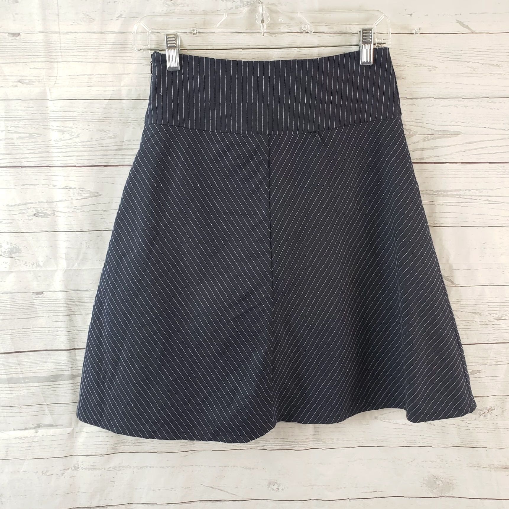 Vintage VINTAGE Betabrand Womens Skirt Skort XS Blue Stripe Side Zip Cotton Blend Size 26" / US 2 / IT 38 - 3 Thumbnail
