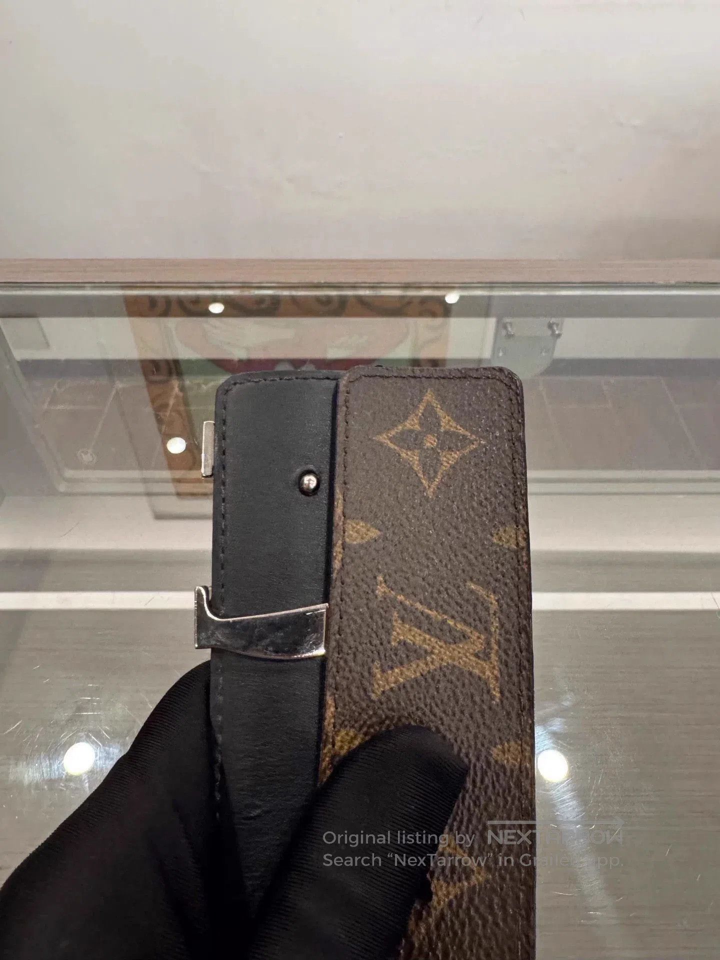 Louis Vuitton Brown Leather Belt with Silver Logo Buckle. Size ONE SIZE - 5 Thumbnail