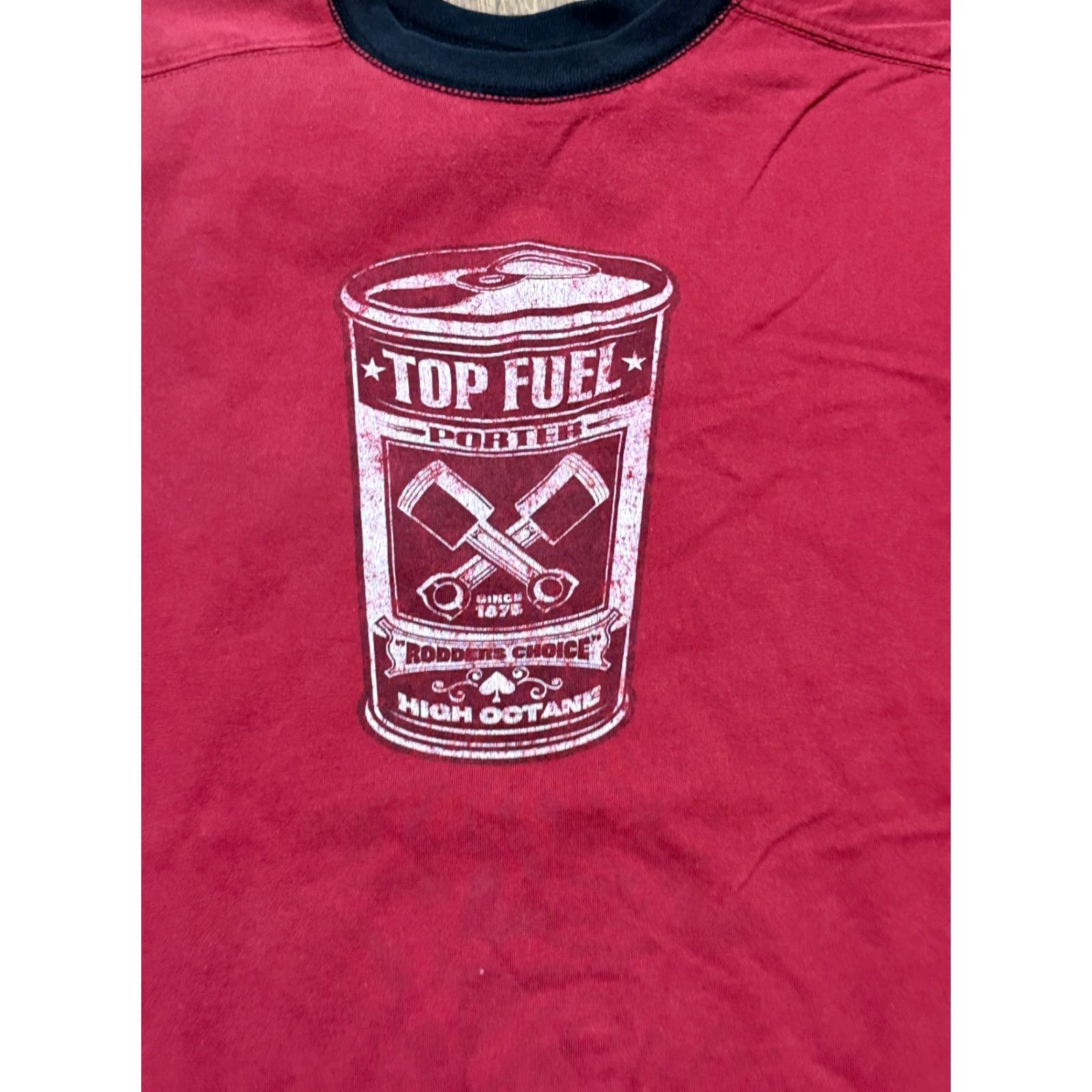 Old Navy Vintage Old Navy Shirts Mens XL Red Black Short Sleeve Top Fuel Porter Shirt Size US XL / EU 56 / 4 - 5 Thumbnail