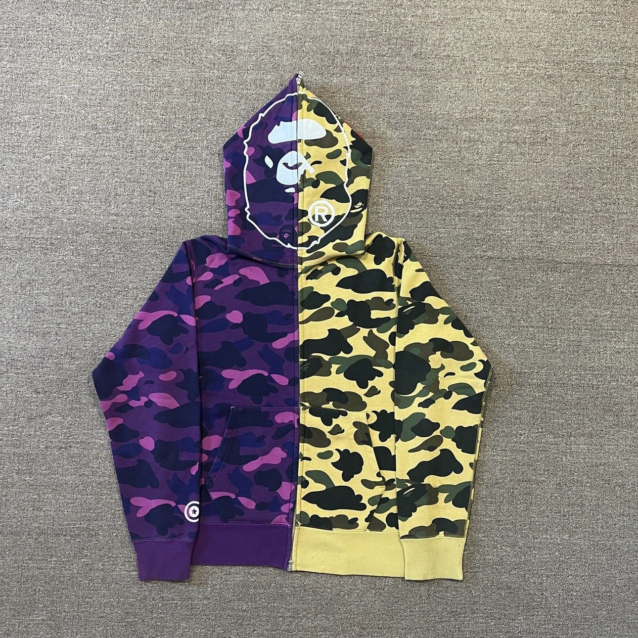 Bape 1st x Color Camo 2nd Ape Half Full Zip Hoodie | Grailed