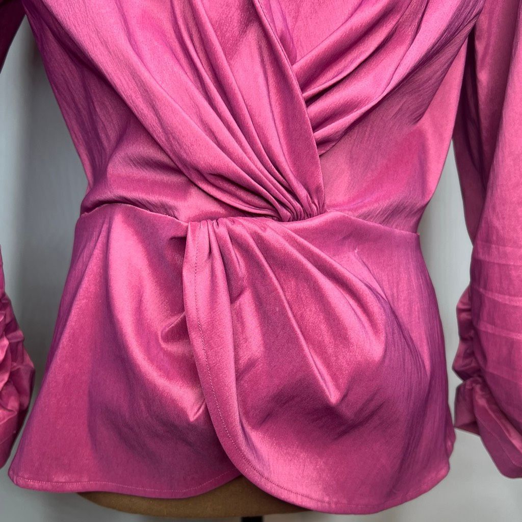 Takashi Murakami Tadashi Shoji Collection Taffeta Ruched Sleeves Metallic Mag Size XL / US 12-14 / IT 48-50 - 4 Thumbnail