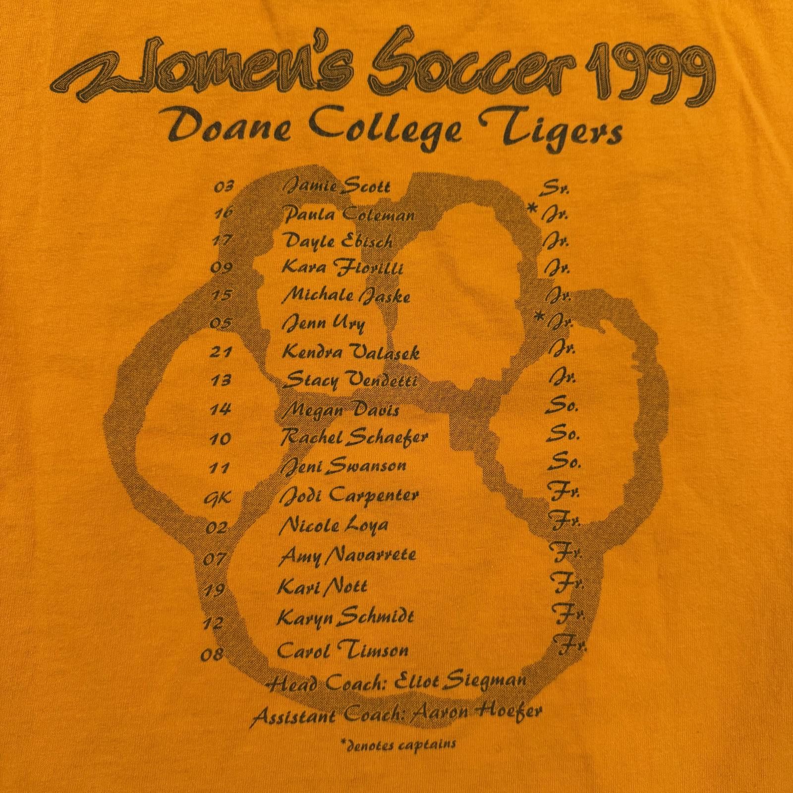 Anvil Vtg 1999 Anvil Women's Soccer Doane College T-Shirt Orange L Size L / US 10 / IT 46 - 7 Thumbnail