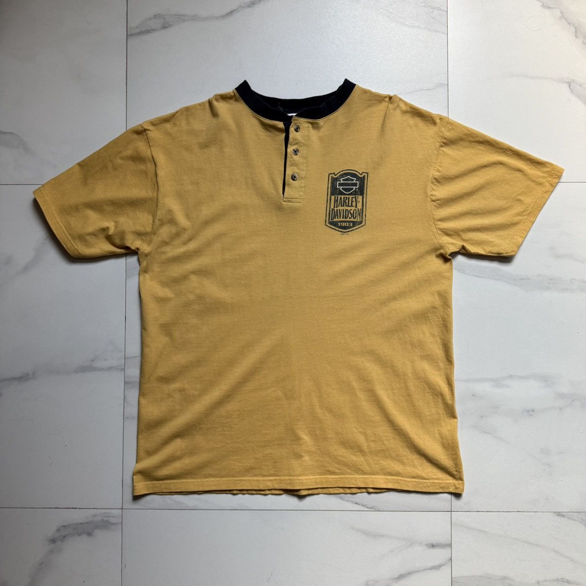 Harley Davidson Vintage Y2K H-D El Paso, TX Henley Tee Size US XL / EU 56 / 4 - 2 Thumbnail
