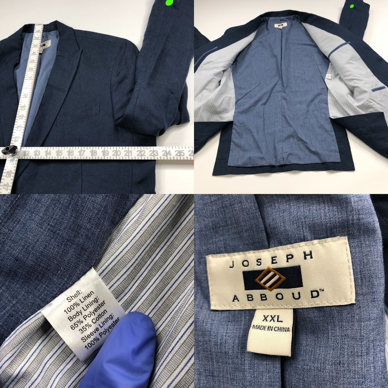 Joseph Abboud Joseph Abboud Sport Coat Jacket Blue XL(XXL) 100% Linen Button Blazer Regular Men’s JACKET Size 48R - 9 Thumbnail