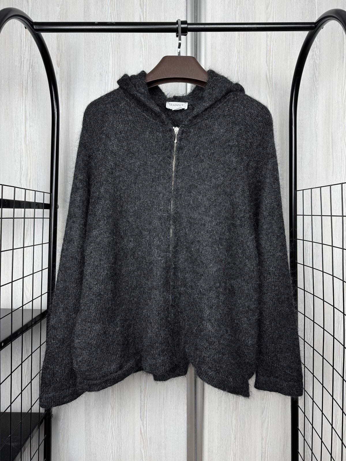 Transit Transit Par-Such Dark Grey Mohair blend full zip hoodie 2 Size M / US 6-8 / IT 42-44 - 2 Thumbnail