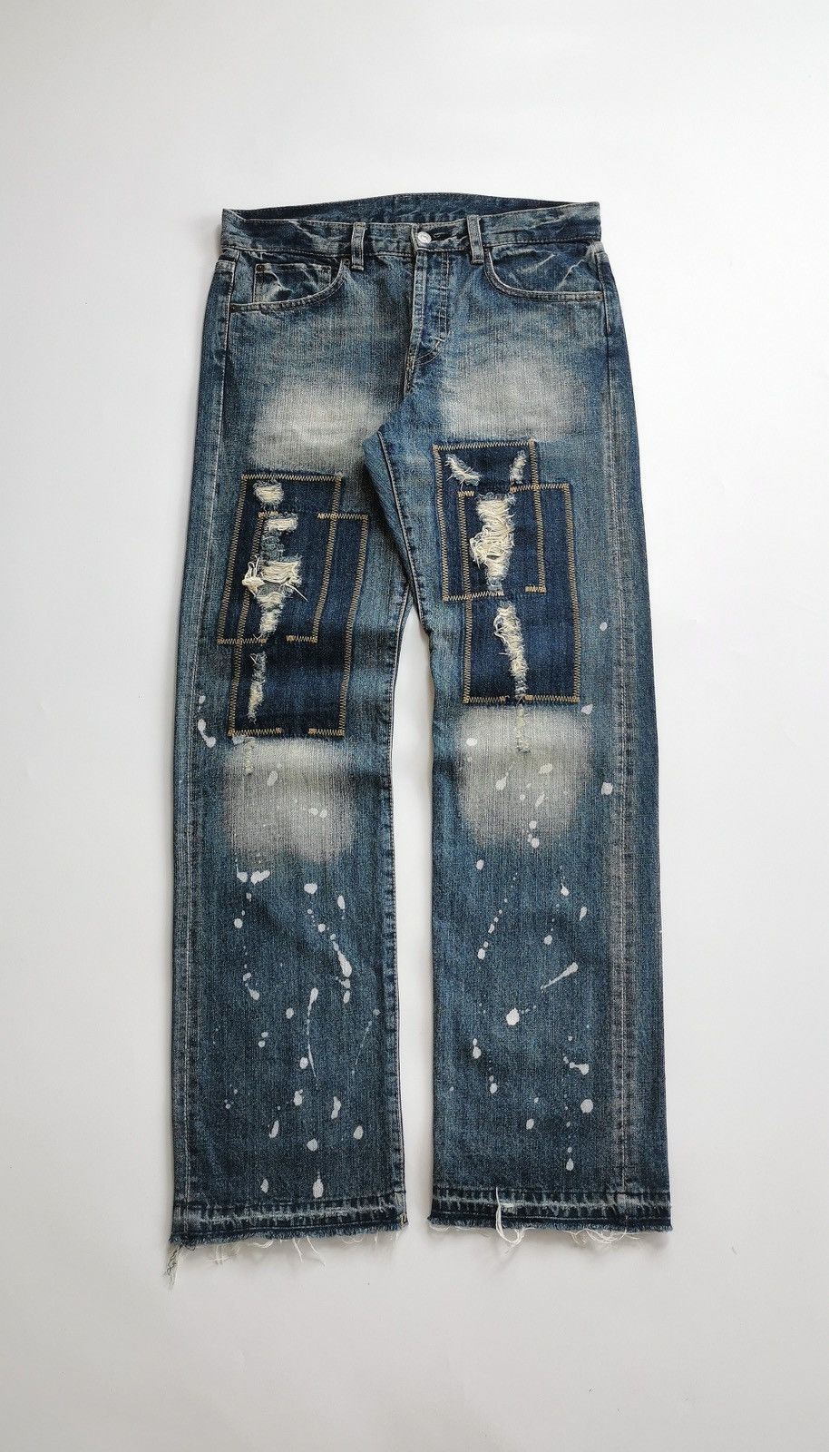 Takeo Kikuchi Takeo Kikuchi Patchwork Bleach Splash Jeans ERD Grunge Size US 34 / EU 50 - 2 Thumbnail