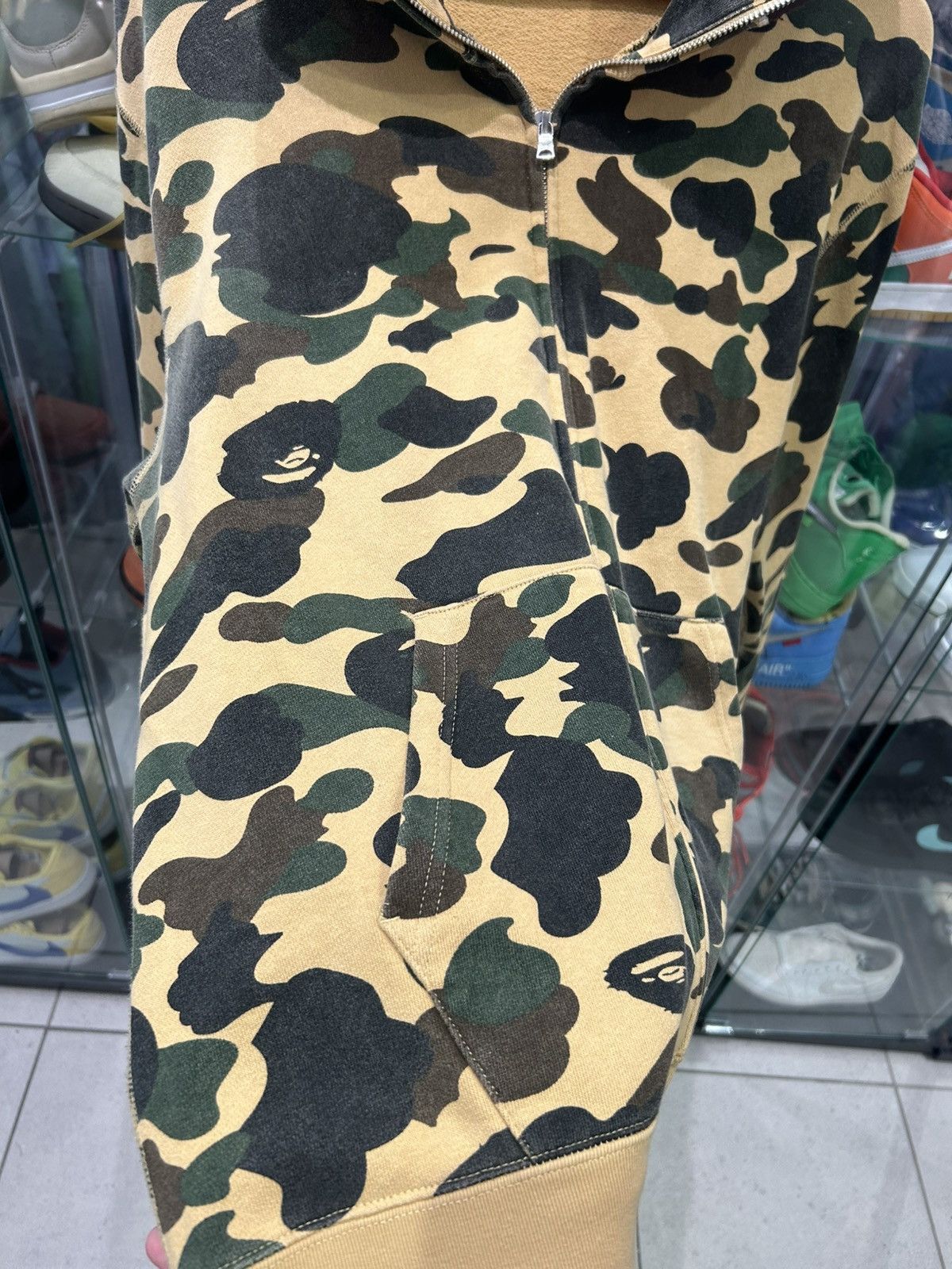 Bape Bape 1st camo yellow ape full zip up hoodie Size US XL / EU 56 / 4 - 3 Thumbnail