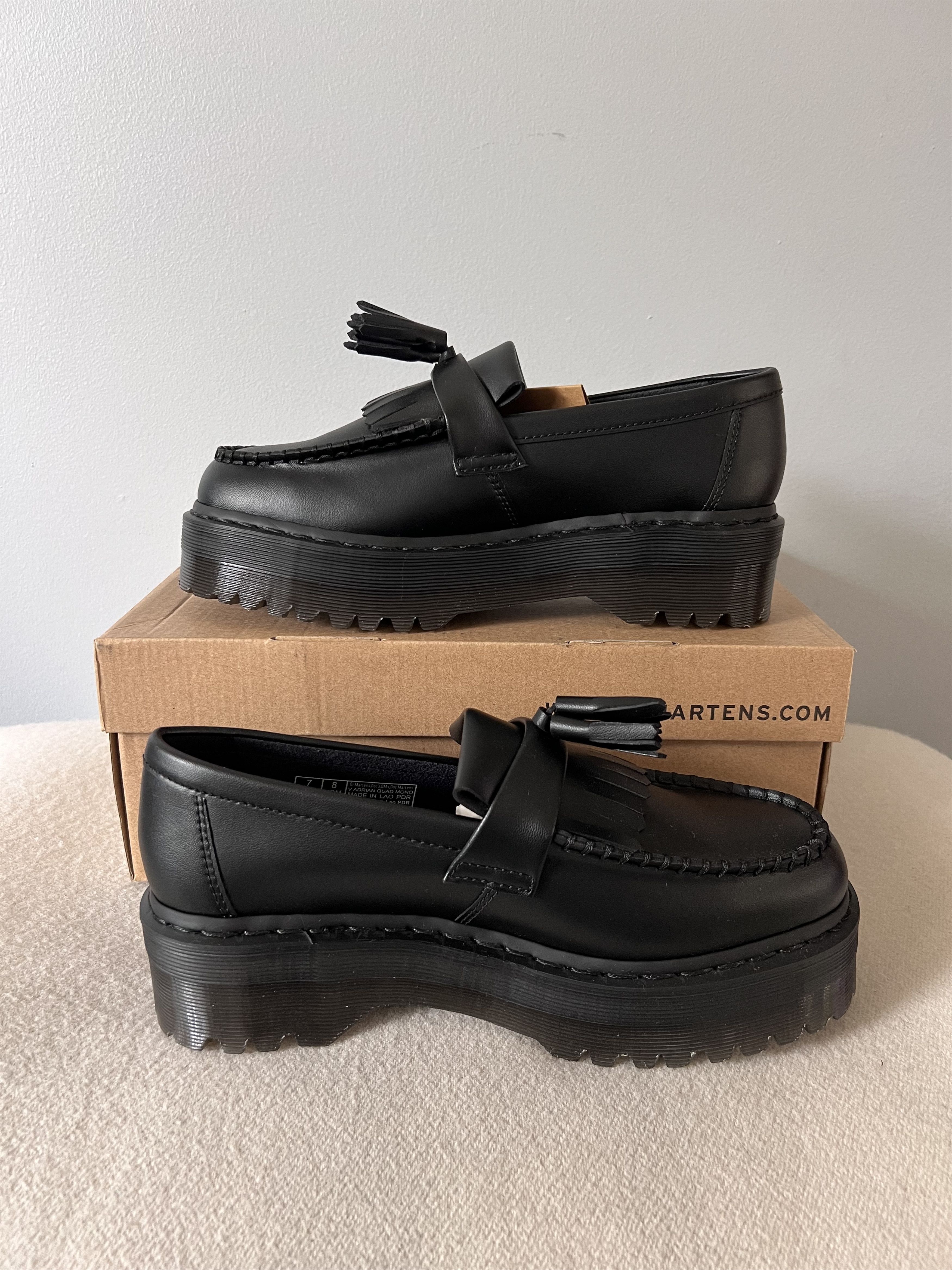 Dr. Martens Dr. Martens Vegan Adrian Quad Mono Loafer in Black Size US 8 / EU 41 - 3 Thumbnail