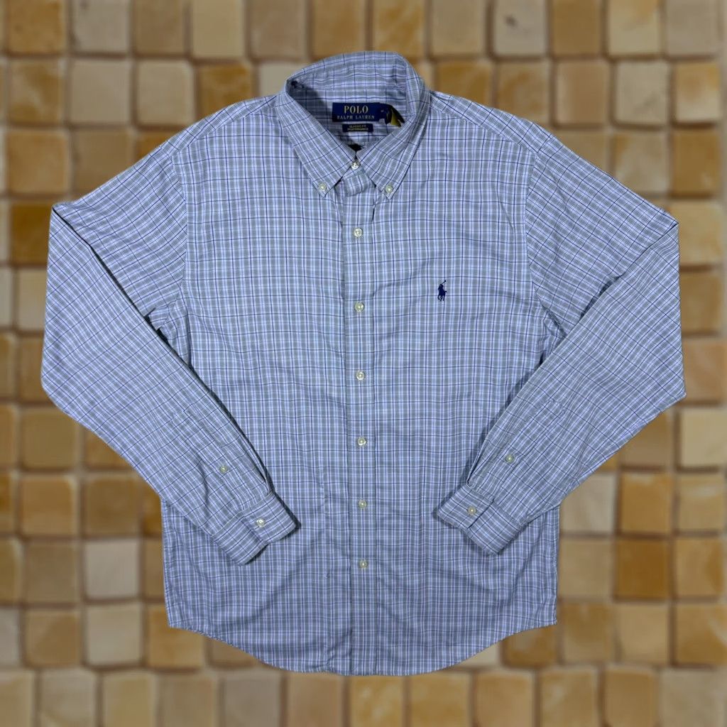 Polo Ralph Lauren Polo Ralph Lauren Button-Down Shirt Blue Check Long Sleeve Medium Adult Mens Regular Fit Collared Cotton Nylon Elastane 91/9 Size US M / EU 48-50 / 2 - 1 Thumbnail