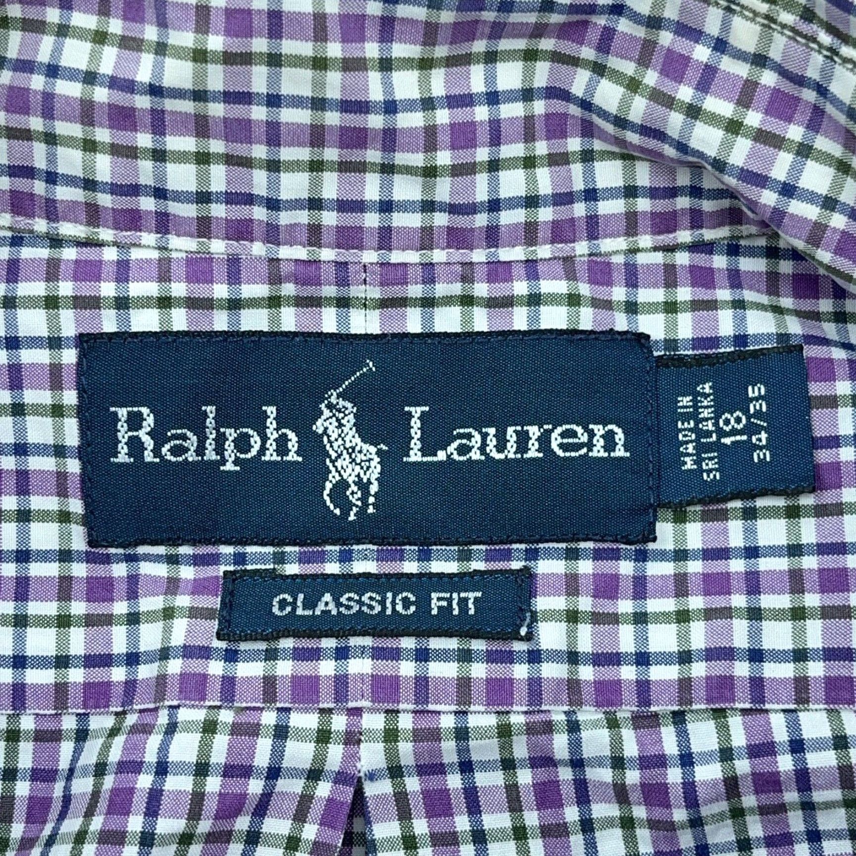 Ralph Lauren Ralph Lauren Shirt Men Button-Up 18 34 Purple Green Plaid OCBD XXL Size US XXL / EU 58 / 5 - 4 Thumbnail