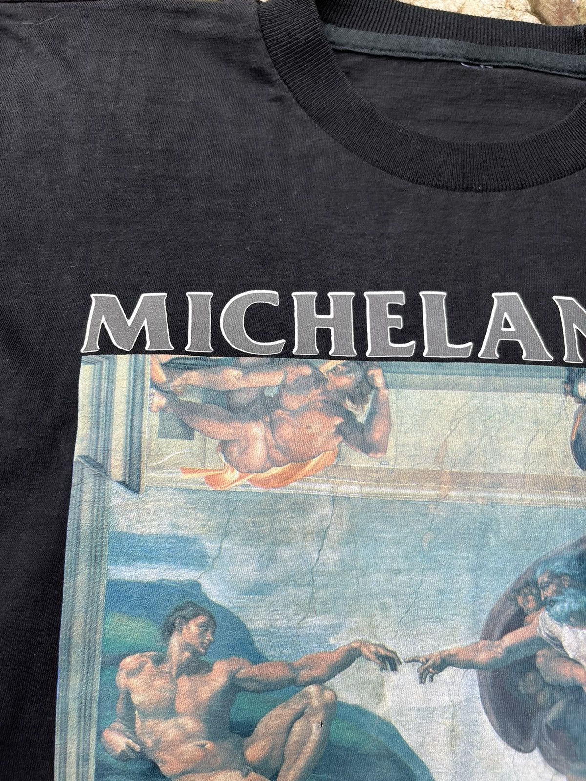 Vintage Vintage 80s Michelangelo buonarroti single stitch tee tshirt Size US M / EU 48-50 / 2 - 12 Thumbnail