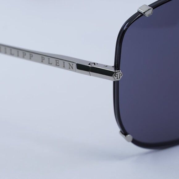 🕶️ New Philipp Plein SPP075M 0K07 Sunglasses - Silver Frame