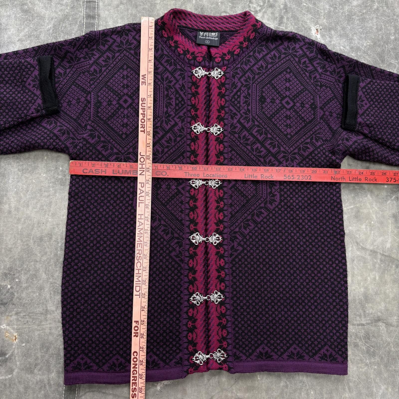Vintage Vintage 90s Nordic Fair Isle Wool Clasp Sweater Cardigan Size XL / US 12-14 / IT 48-50 - 4 Thumbnail