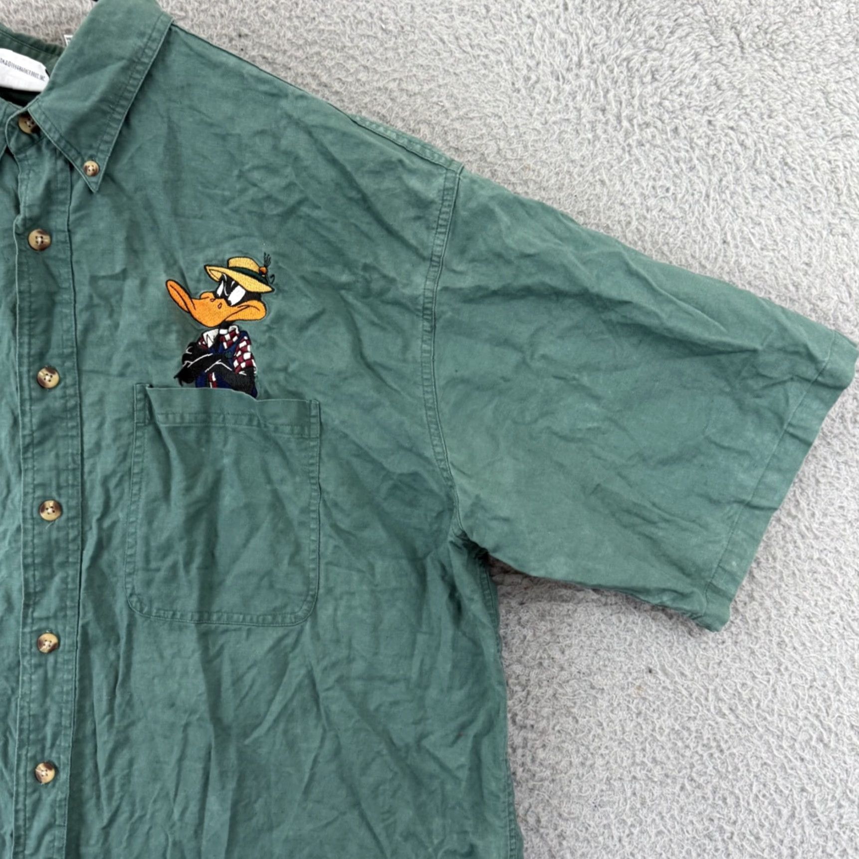 Vintage VINTAGE Looney Tunes ACME Studio Shirt Mens XL Green Bugs Bunny Linen Blend 90s Button Up Size US XL / EU 56 / 4 - 5 Thumbnail