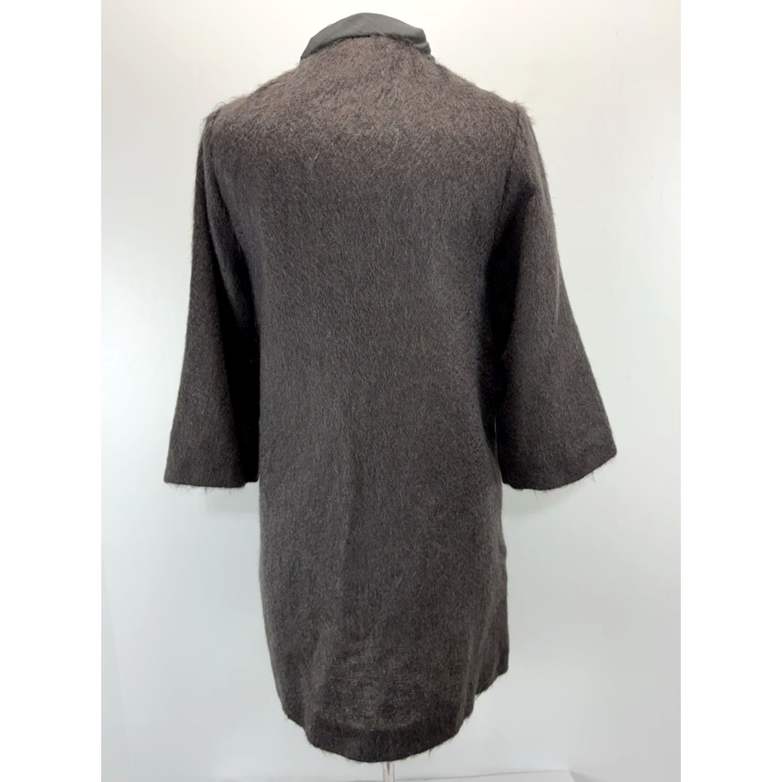 DOROTHEE SCHUMACHER Dorothee Schumacher Jacket Womens S Gray Mid-Length Mohair Silk Button 3/4 Sleeve Designer Modern Minimalist Cardigan Size S / US 4 / IT 40 - 3 Thumbnail