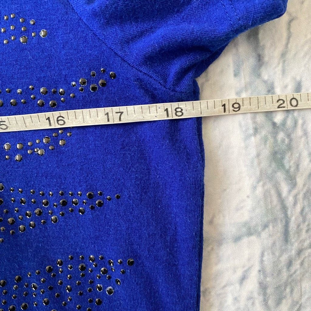 Other Peter Nygard women M v-neck short sleeve studded top blue Size M / US 6-8 / IT 42-44 - 9 Thumbnail