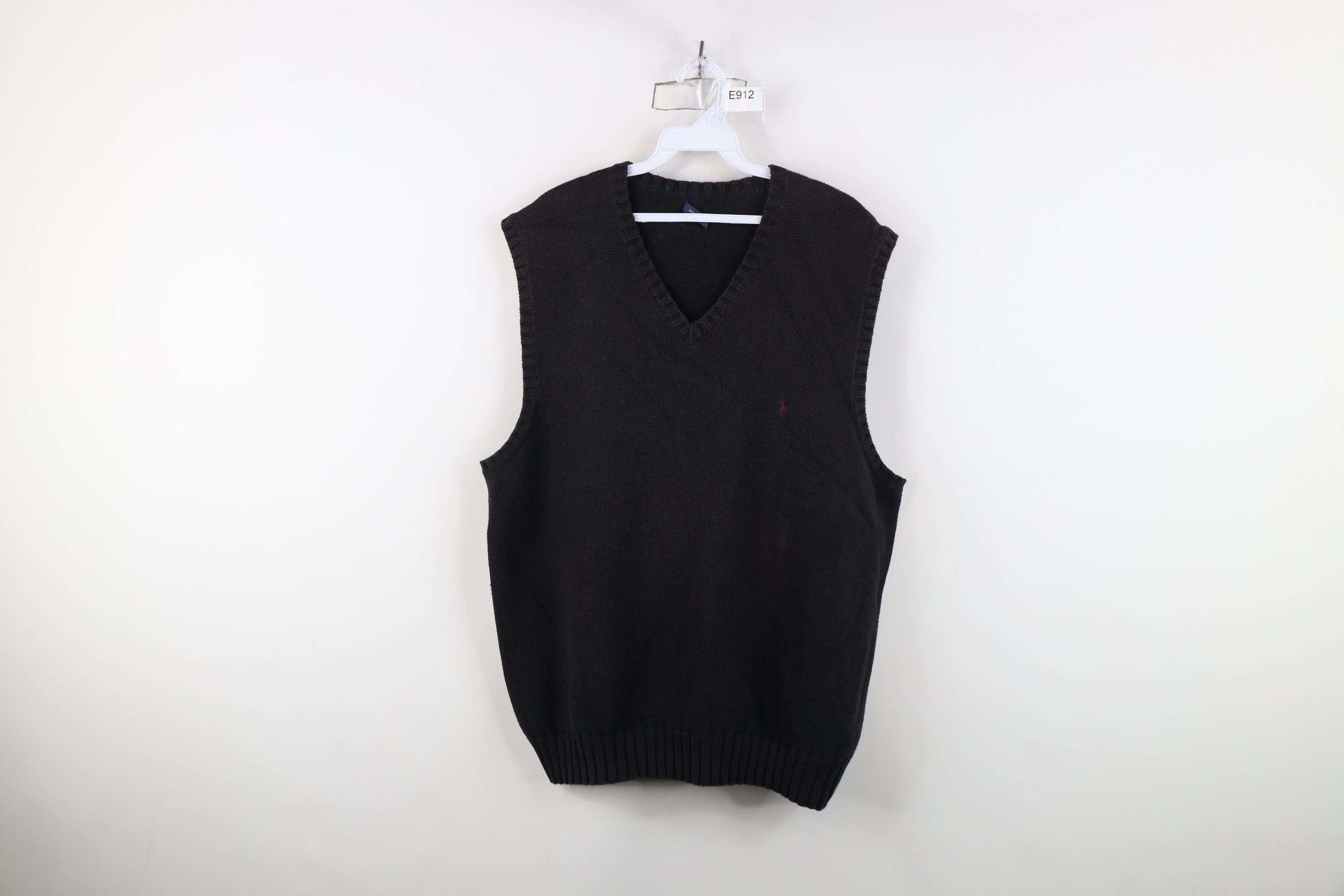 Ralph Lauren Vintage 90s Ralph Lauren Knit V-Neck Sweater Vest Black Size US XL / EU 56 / 4 - 1 Thumbnail