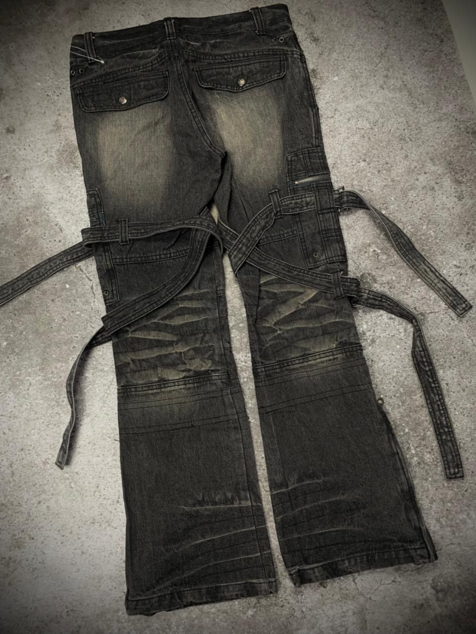 LOWBOX “LOWBOX” Goth Bondage Japanese Flared Pants Size US 30 / EU 46 - 6 Thumbnail