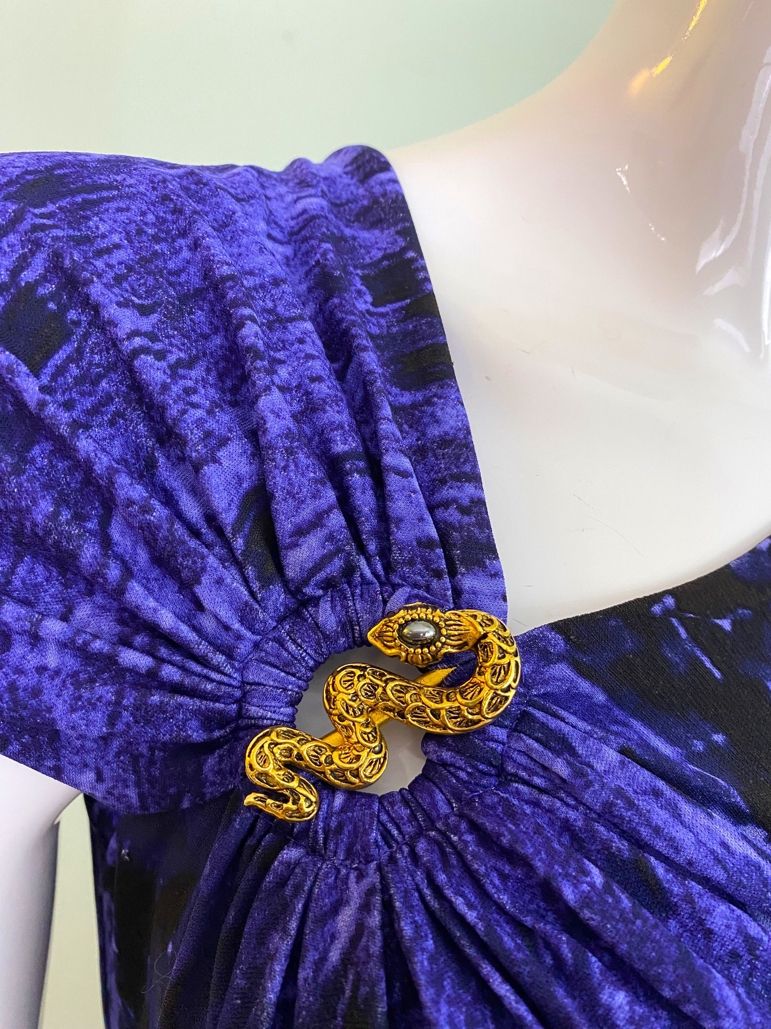 Roberto Cavalli Roberto Cavalli Snake Reptile Evening Midi Medium Dress Size M / US 6-8 / IT 42-44 - 3 Thumbnail