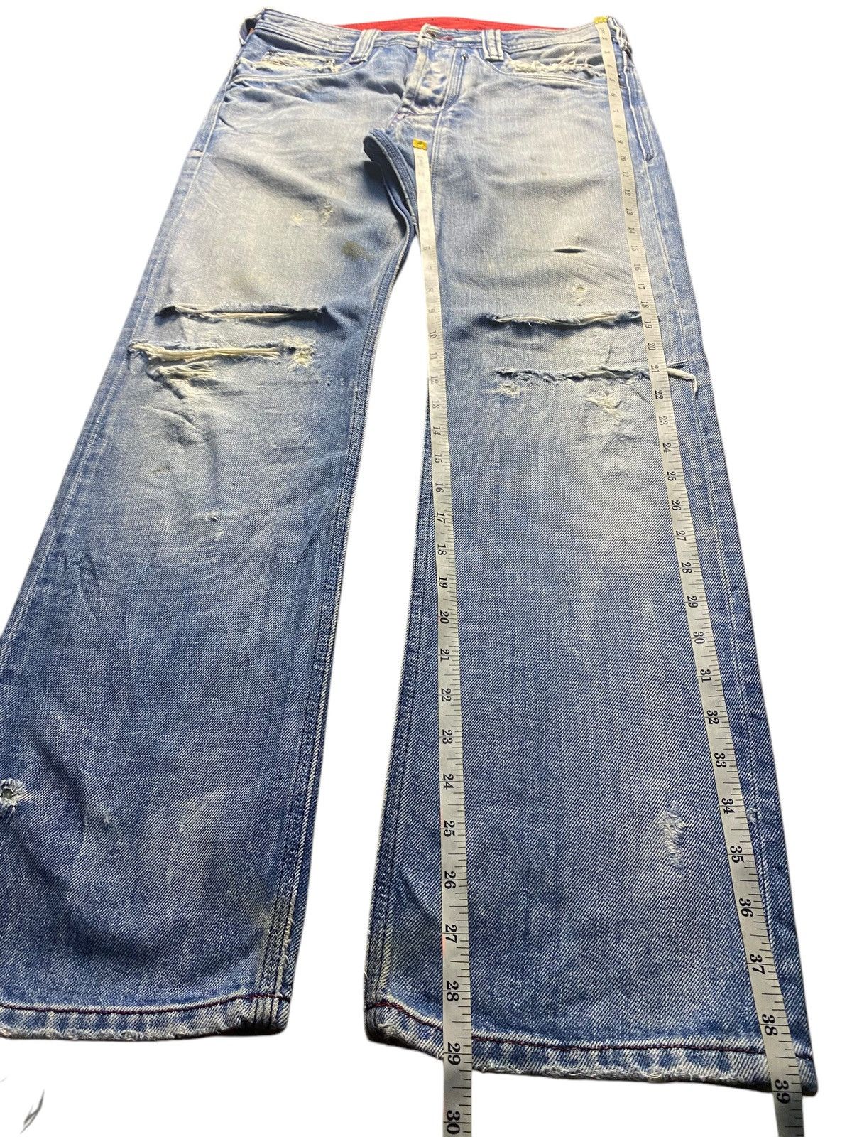 Diesel Black Gold Diesel Timmen Jeans Ripped Denim 0071J Size US 31 - 14 Thumbnail