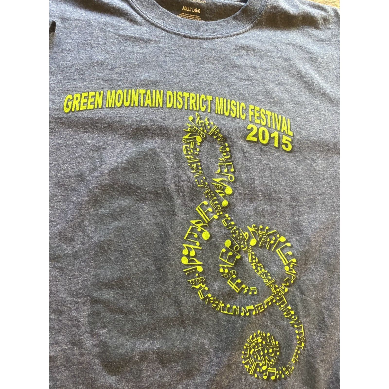 Gildan Mens Large Green Mountain District Music Festival Shirt 2015 Gray L Size US L / EU 52-54 / 3 - 3 Thumbnail