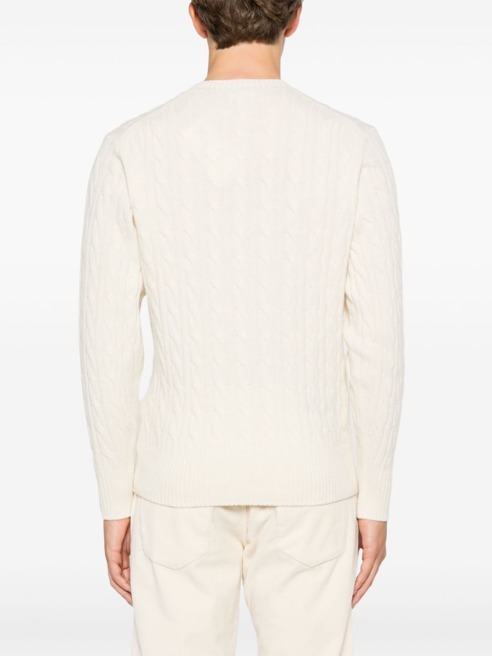 Lacoste o1s22i1n1124 Cable Knit Wool Pullover Sweater in Ivory Size US XL / EU 56 / 4 - 3 Thumbnail
