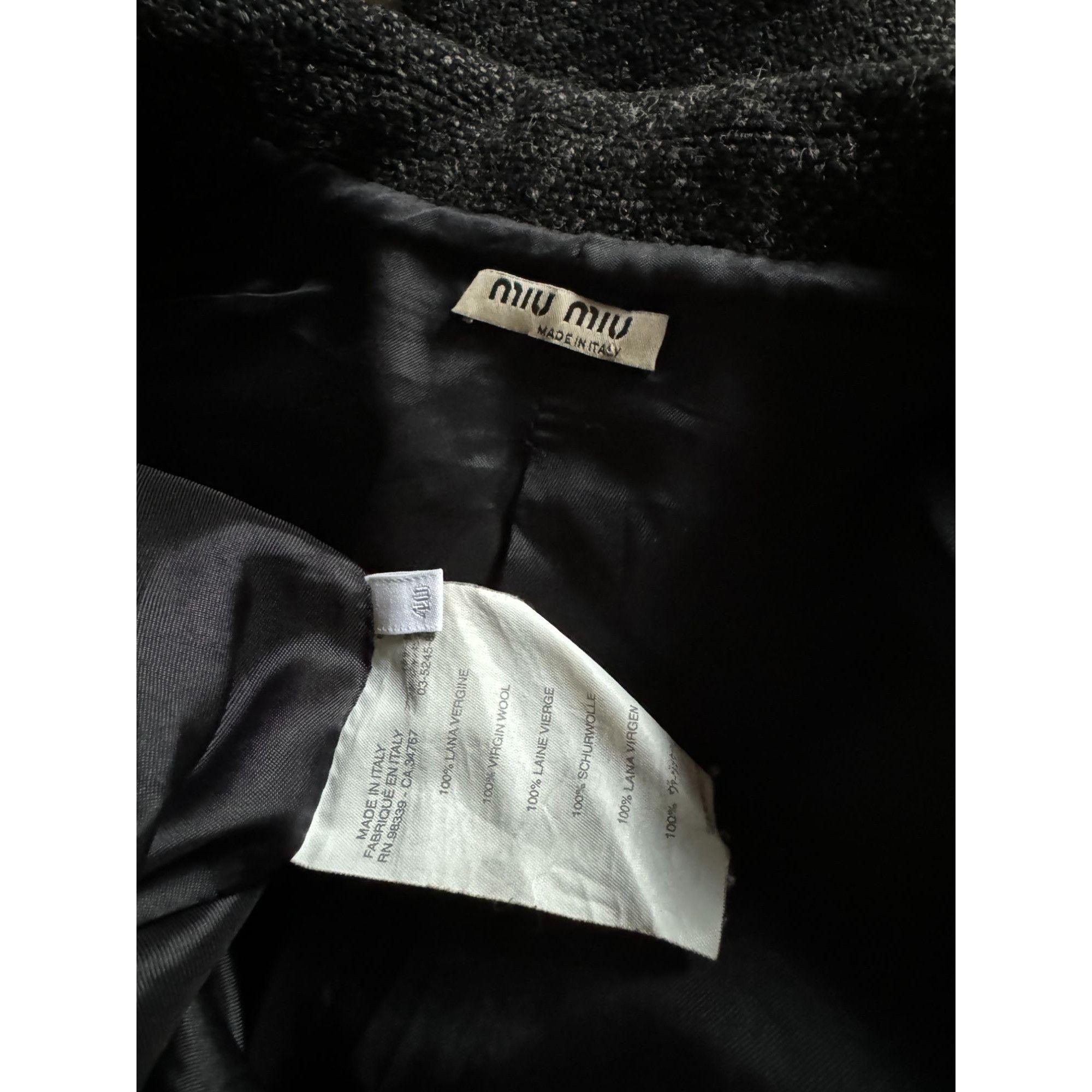 Miu Miu Grey Virgin Wool Jacket Size S / US 4 / IT 40 - 4 Thumbnail