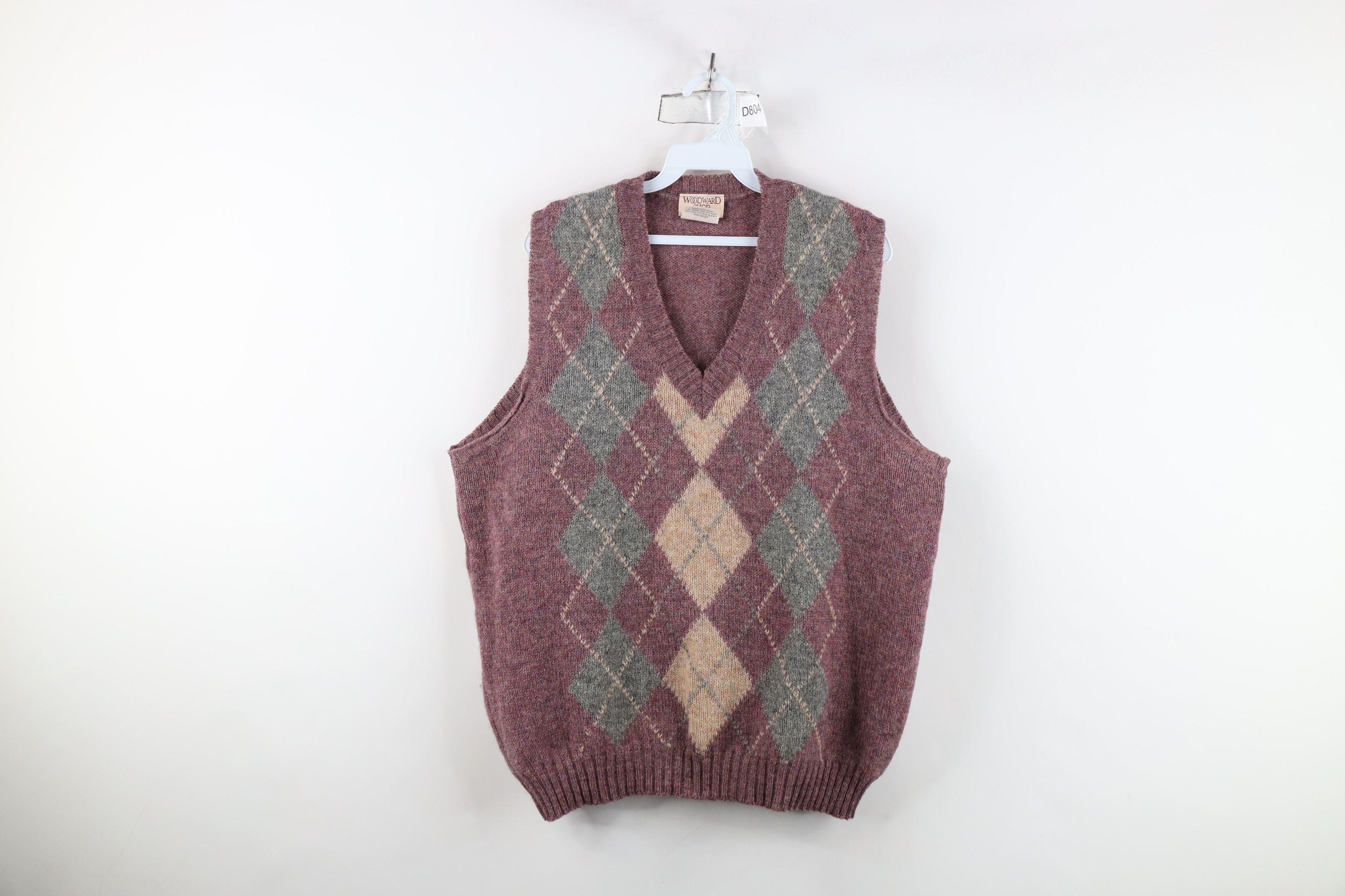 Vintage Vintage 70s Streetwear Wool Knit Diamond Argyle Sweater Vest Size US XL / EU 56 / 4 - 1 Thumbnail