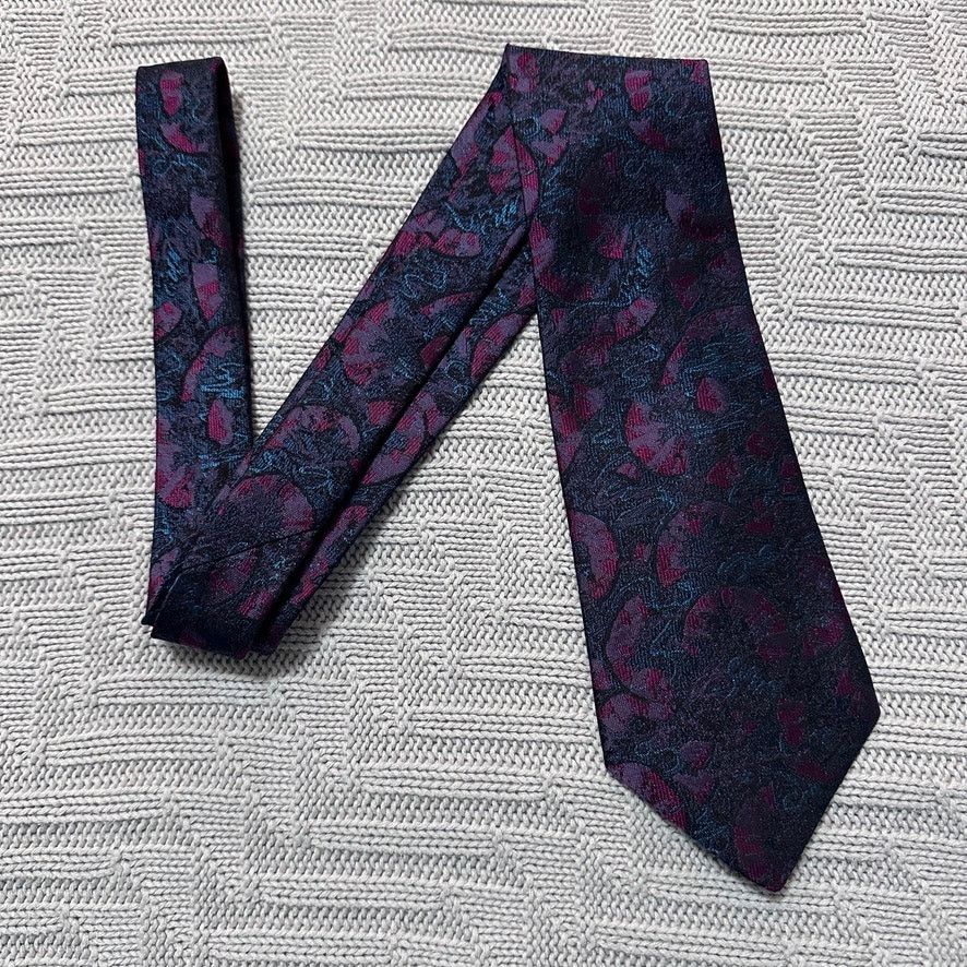 Vintage Vintage Piero Como purple metallic abstract print silk tie Size ONE SIZE - 1 Thumbnail