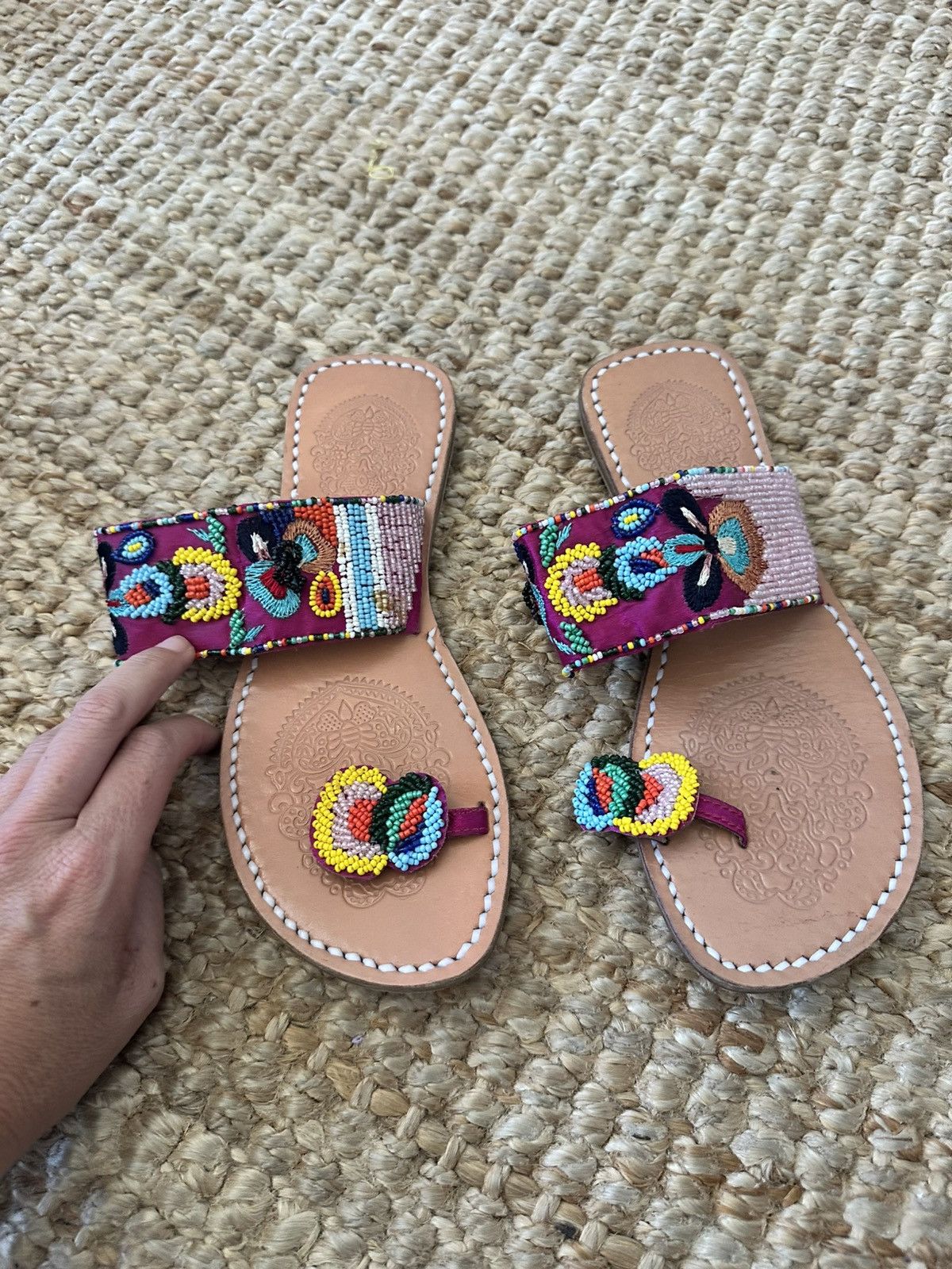 Other BLUE PLATE COLORFUL BEADED FLAT SANDALS SIZE 7 Size US 7 / IT 37 - 3 Thumbnail