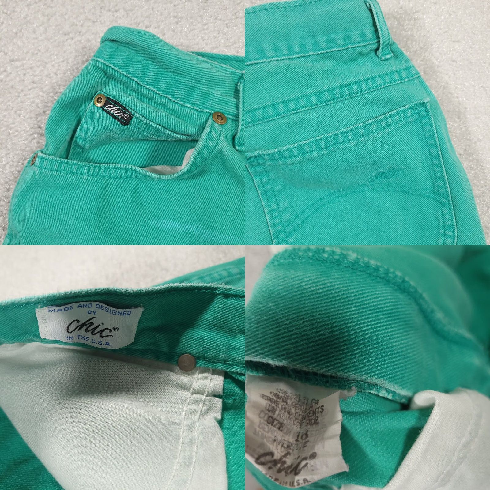 Vintage VINTAGE CHIC Green Denim Mom Shorts Womens 18 High-Waist USA Grunge Size 40" / US 18 - 9 Thumbnail