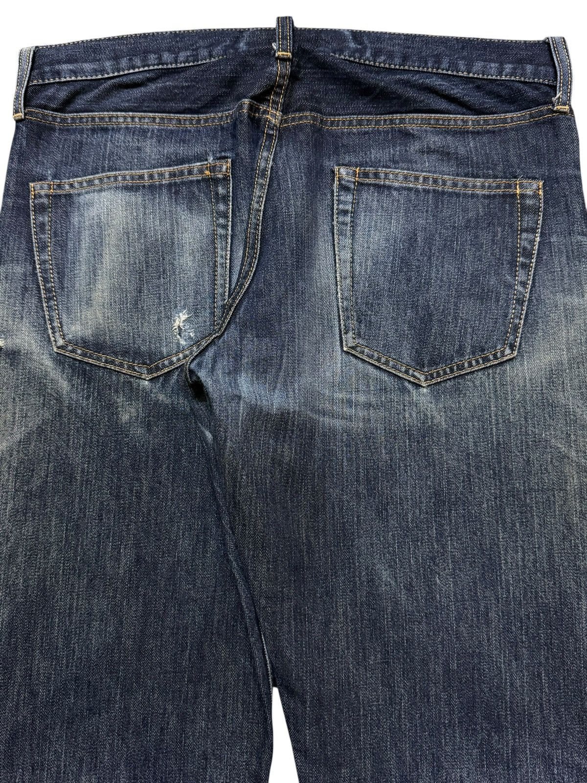 GU Vintage Y2K Japanese GU Faded Wash Distressed Straight Leg Size US 32 / EU 48 - 5 Thumbnail