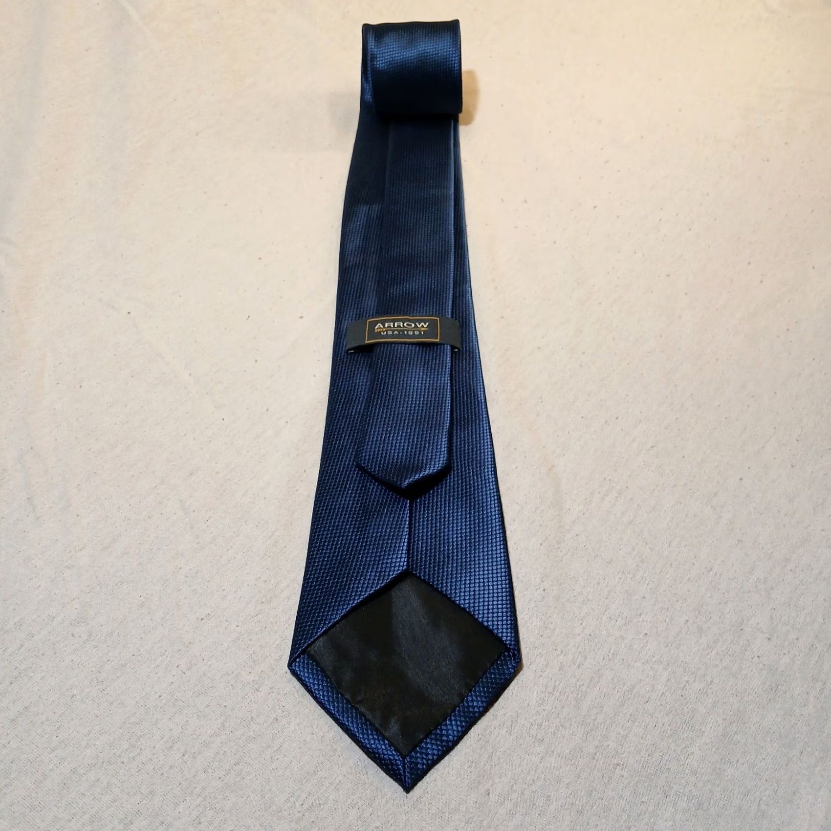 Arrow Arrow Tie For Men Solid Blue 100% Polyester 58" x 3.25" Tie Mens Blue Pattern Vintage? No. Size ONE SIZE - 3 Thumbnail