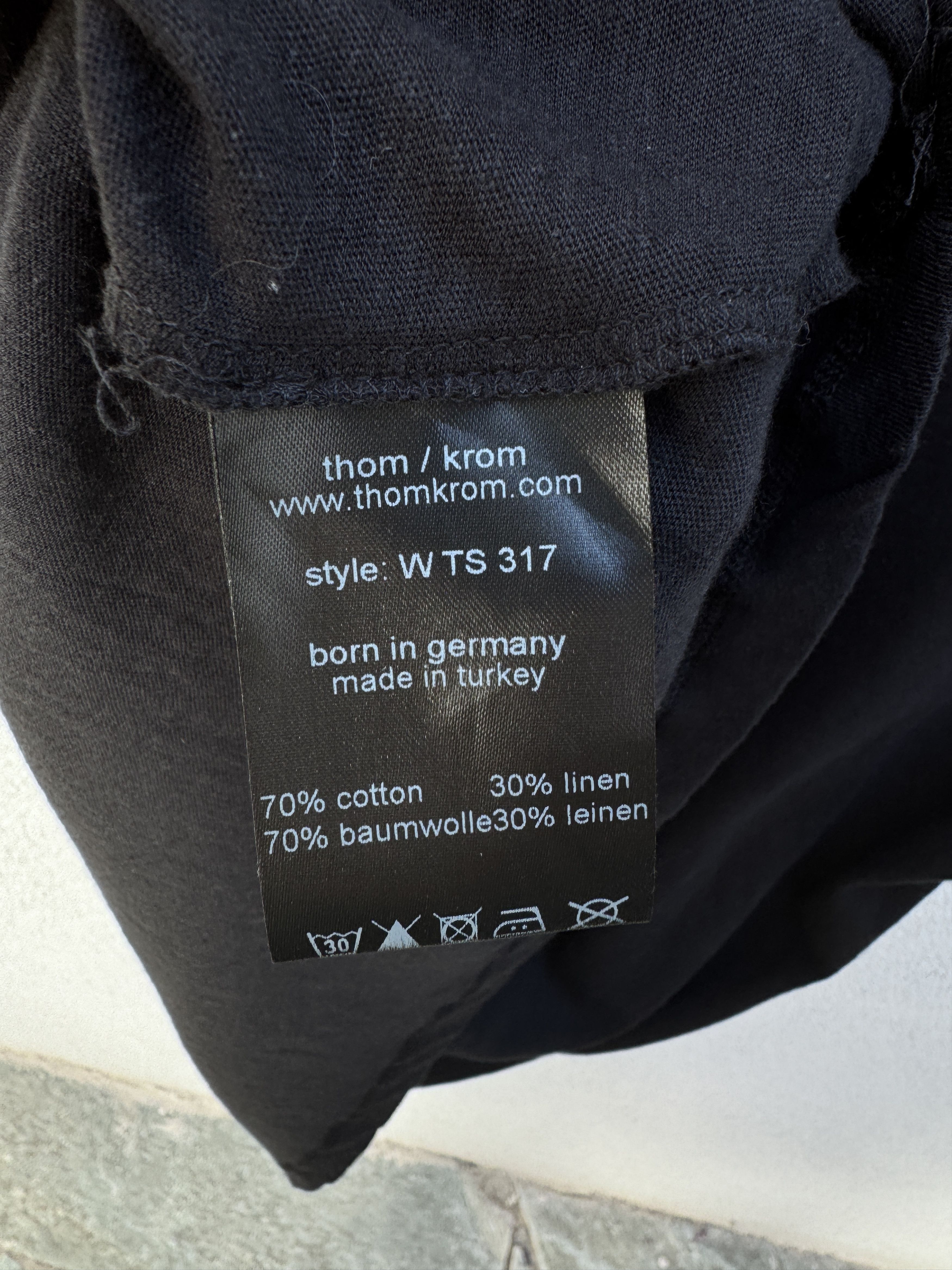 Thom Krom Thom Krom Black Cotton Linen Unisex TShirt Thunder Print S Size S / US 4 / IT 40 - 7 Thumbnail